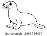 Funny Sea Lion Vector Illustration, Cartoons, Clipart, and Line Art Design, Funny Sea Lion vector illustration, cartoons, clipart, and line art design on a white background.