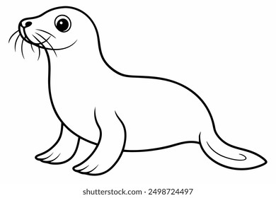 Funny Sea Lion Vector Illustration, Cartoons, Clipart, and Line Art Design, Funny Sea Lion vector illustration, cartoons, clipart, and line art design on a white background.