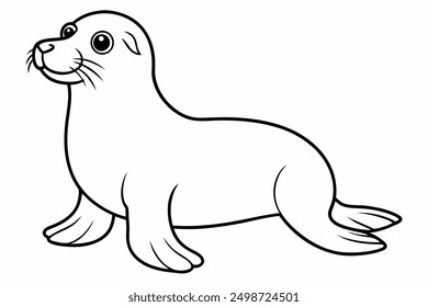 Funny Sea Lion Vector Illustration, Cartoons, Clipart, and Line Art Design, Funny Sea Lion vector illustration, cartoons, clipart, and line art design on a white background.