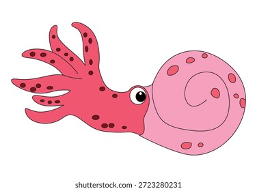 Lustige Meer Tintenfisch lächelnd Vektorgrafik