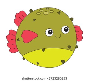 Lustige Meer Puffer Fisch lächelnd Vektorgrafik
