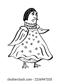 Funny seagull bird, bride bird. Cartoon bird for wedding invitation. Vector, illustration.