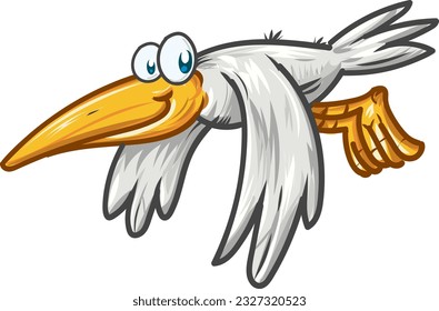 Funny seagull character cartoon. vector illustration