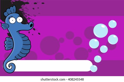funny seahorse expression cartoon background in vector format 
