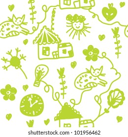 Funny seamless background for kids