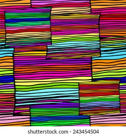 Funny seamless background of stripes. Vector 