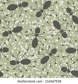 Funny seamless background with stylized insects.