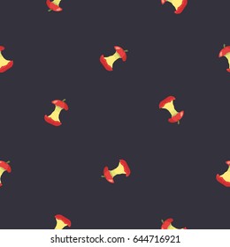 Funny seamless pattern with apple stumps