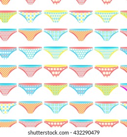 Funny seamless pattern with bright polka dot underpants