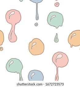 Funny seamless pattern with colorful drops.