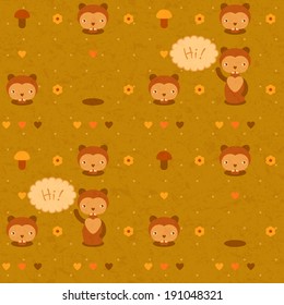 funny seamless pattern with gophers