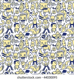 Funny seamless pattern. Vector illustration.