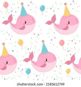 funny seamless patterns for babies. funny animals in cartoon style for birthday decoration. vector illustration