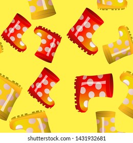 funny seamless patterns with children's boots
