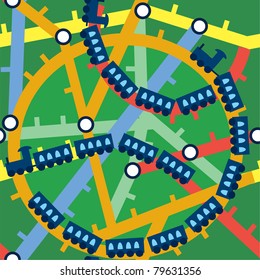 Funny seamless trains children pattern