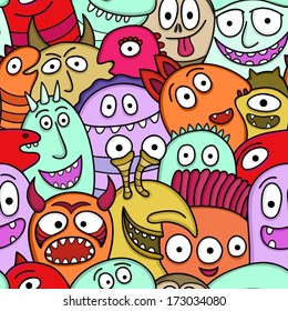 Funny seamless vector pattern. 