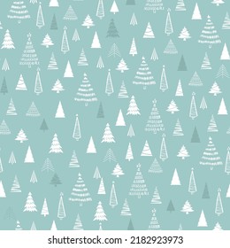 Funny seamless vector pattern with Christmas tree. Can be used  for fabric, phone case and wrapping paper.
