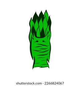 Funny personaje de hoja verde de algas