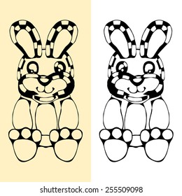 funny semitransparent rabbit silhouette drawing