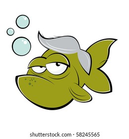 funny senior cartoon goldfish