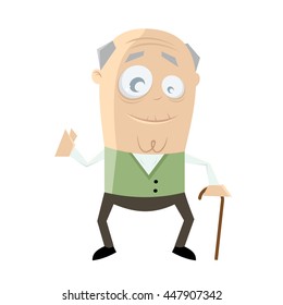 funny senior cartoon man