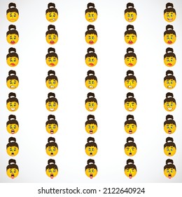 Funny set of emoticon smile icons. Cartoon emoji set. Vector emoticon set
