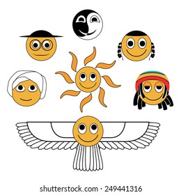 Funny set of smileys. Religious thematic.