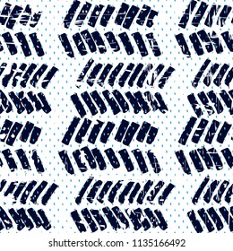 Funny shabby ornament with an imitation of drawing with a felt-tip pen. Tribal threadbare seamless pattern. Vector.