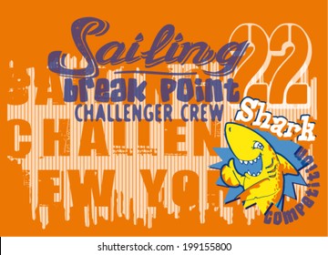 funny shark mascot