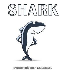 funny shark on a white background vector