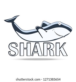 funny shark on a white background vector