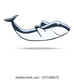 funny shark on a white background vector