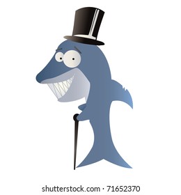 funny shark vector