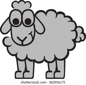 Cartoon Sheep Contour Stock Vector Royalty Free