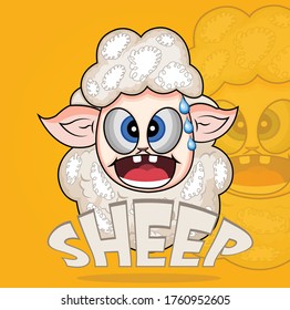 Funny Sheep Cartoon mascot Design. Anyone can use This Design Easily.