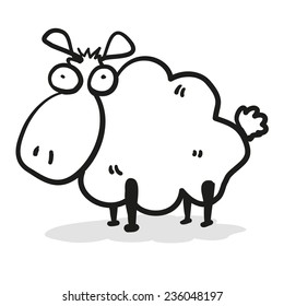 Funny sheep. A children's sketch