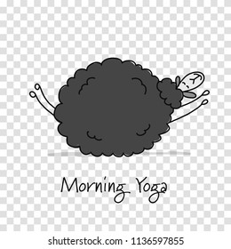 Funny sheep doing yoga, sketch for your design