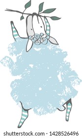 Funny sheep. Hand drawn vector illustration.