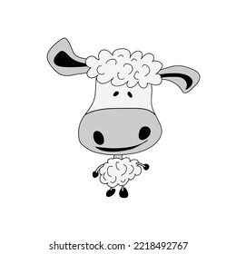funny sheep on white background