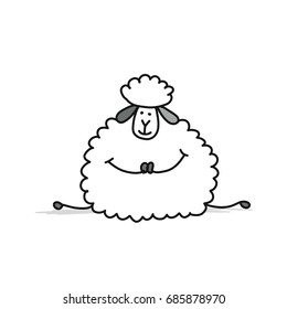 Funny sheep, sketch for your design