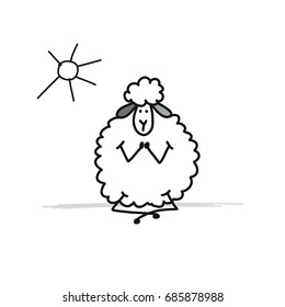 Funny sheep, sketch for your design