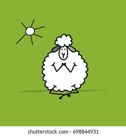 Funny sheep, sketch for your design