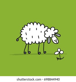 Funny sheep, sketch for your design