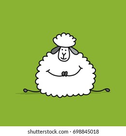 Funny sheep, sketch for your design