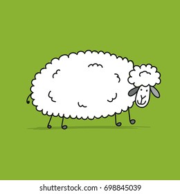 Funny sheep, sketch for your design