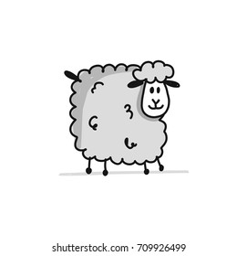 Funny sheep, sketch for your design