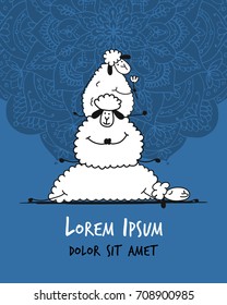 Funny sheeps, sketch for your design