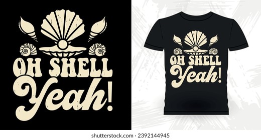 Funny Shell Collector Beach Shelling Vintage Seashell T-Shirt Design