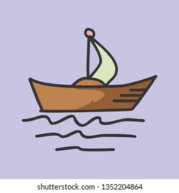funny ship icon - vector design
