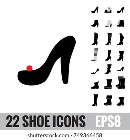 Funny shoes icon. Set of boots logo isolated. Footwear signs or symbols